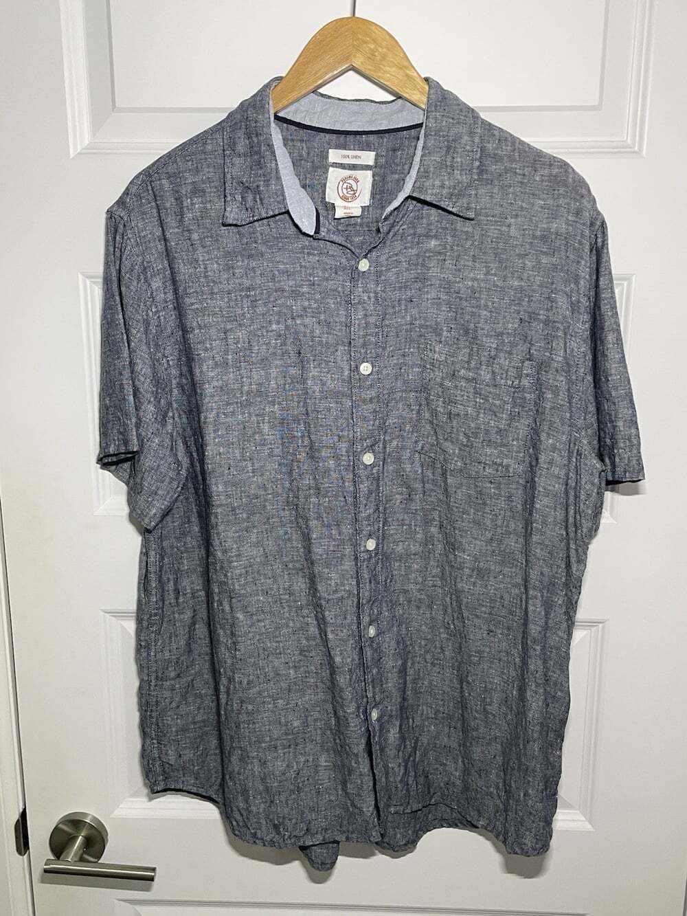 Panama Jack 100% Linen Mens L Short Sleeve Shirt Resort Vacation Beach Coastal